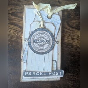 🌻Postal Rustic Junk Journal- Handmade- Recycled Materials- Blue & Cream- Floral